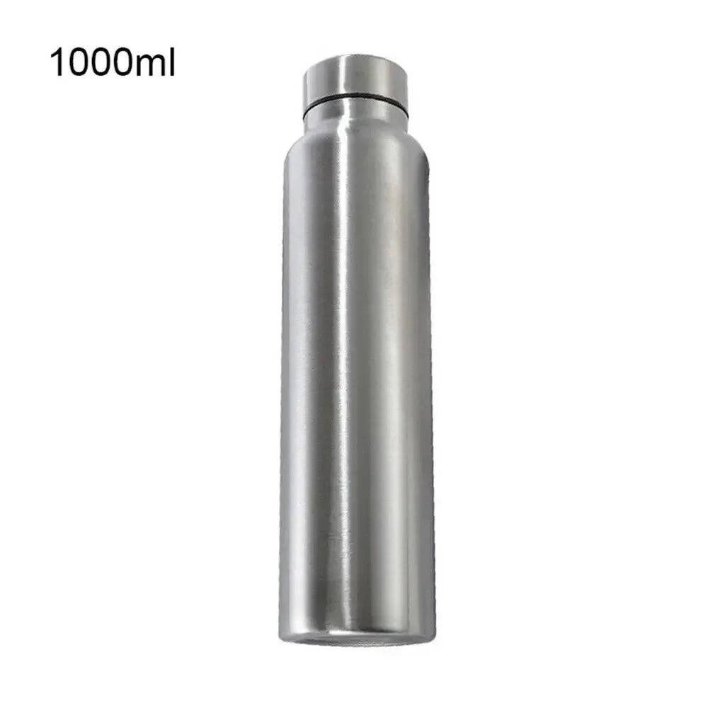 1000ml Stainless Steel Sports Water Bottle – Durable Single-Layer Metal Flask for Camping & Gym