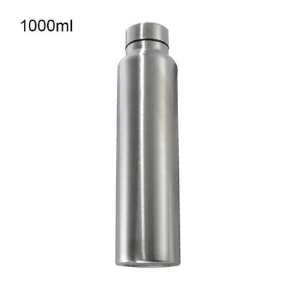 1000ml Stainless Steel Sports Water Bottle – Durable Single-Layer Metal Flask for Camping & Gym