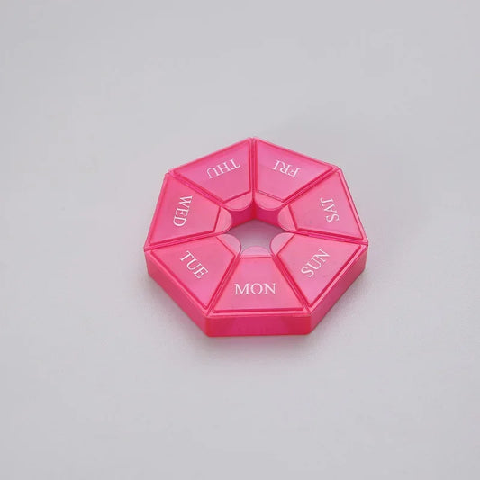 Mini 7-Day Pill Organizer – Small Portable Weekly Pill Box for Travel, Vitamins & Medicine