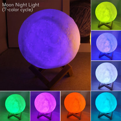 LED Moon Night Light – 3D Galaxy Lamp for Bedroom Décor, Gifts for Girls, Boys & Kids