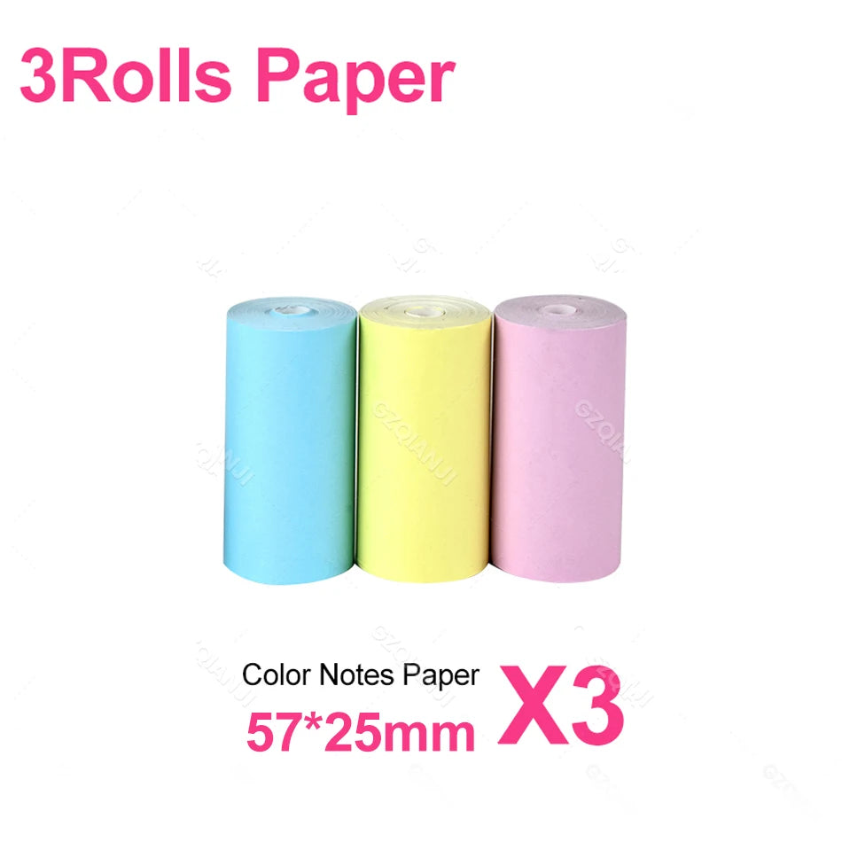 57x25MM Thermal Paper Label Sticker Rolls – Adhesive Mini Printer Paper for Kids Camera & Instant Print