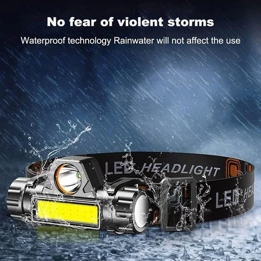 Powerful LED Headlamp Rechargeable Waterproof Flashlight with Magnetic Lightweight,Adjustable,For Fishing Camping Hiking Torch