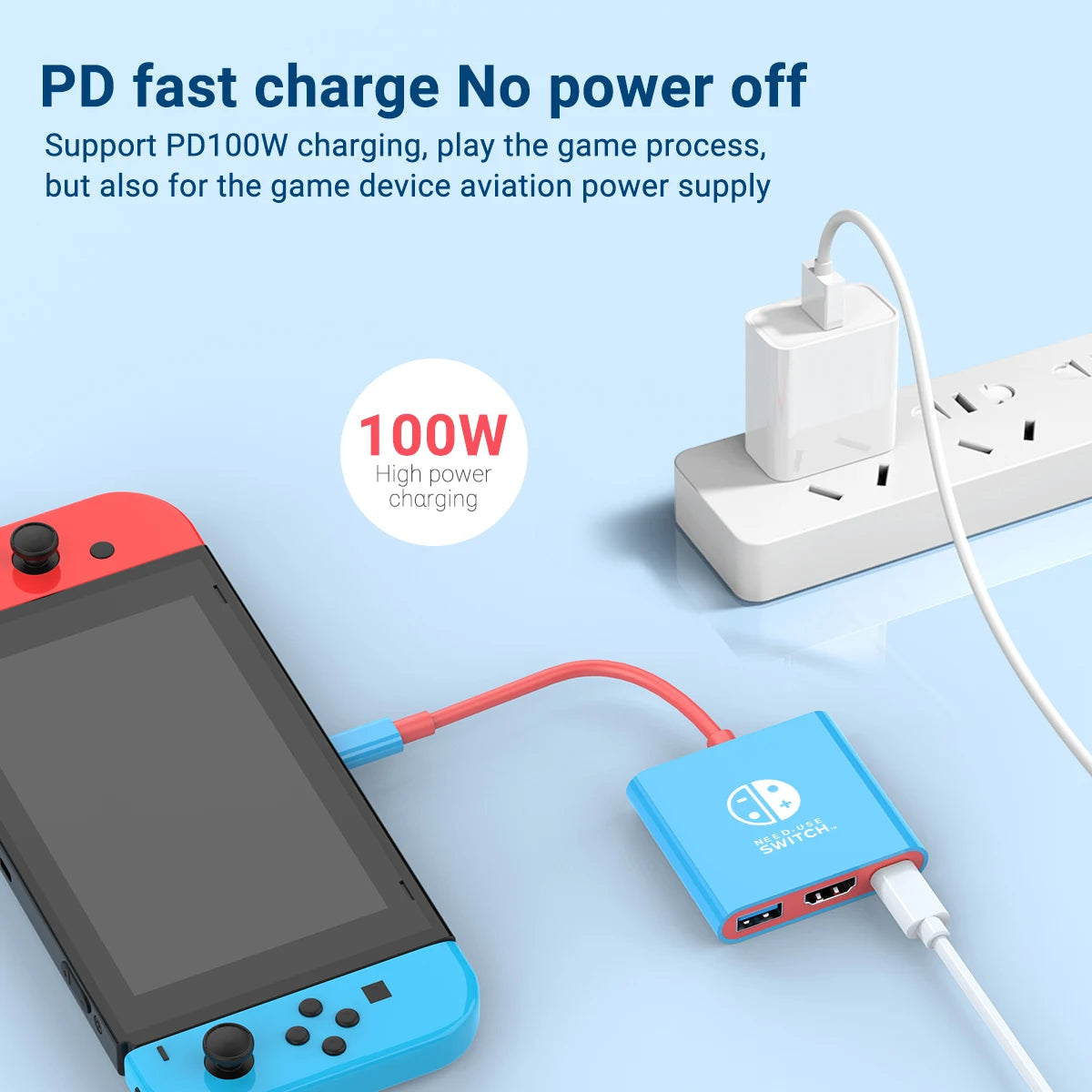 Portable Nintendo Switch Docking Station USB-C Hub with HDMI & USB 3.0 – Travel Gaming Adapter for Switch OLED, Steam Deck, MacBook
