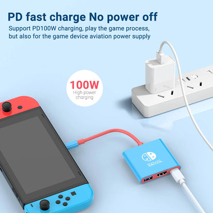 Portable Nintendo Switch Docking Station USB-C Hub with HDMI & USB 3.0 – Travel Gaming Adapter for Switch OLED, Steam Deck, MacBook