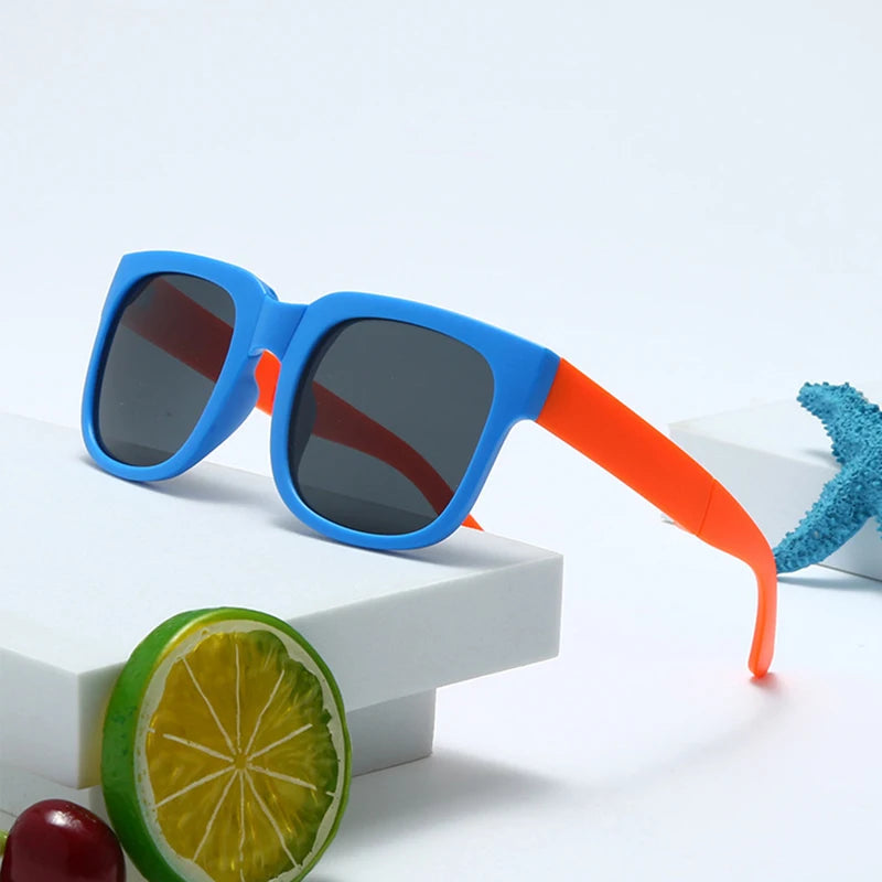 نظارات شمسية قابلة للطي للأطفال - نظارات مربعة بتصميم مميز للأولاد والبنات، حماية من الأشعة فوق البنفسجية UV400 