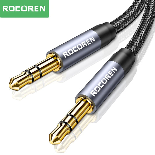 Rocoren 3.5mm Male to Male Aux Cable – 5M Audio Jack Cord for Phone, Car, Headphones & Speakers