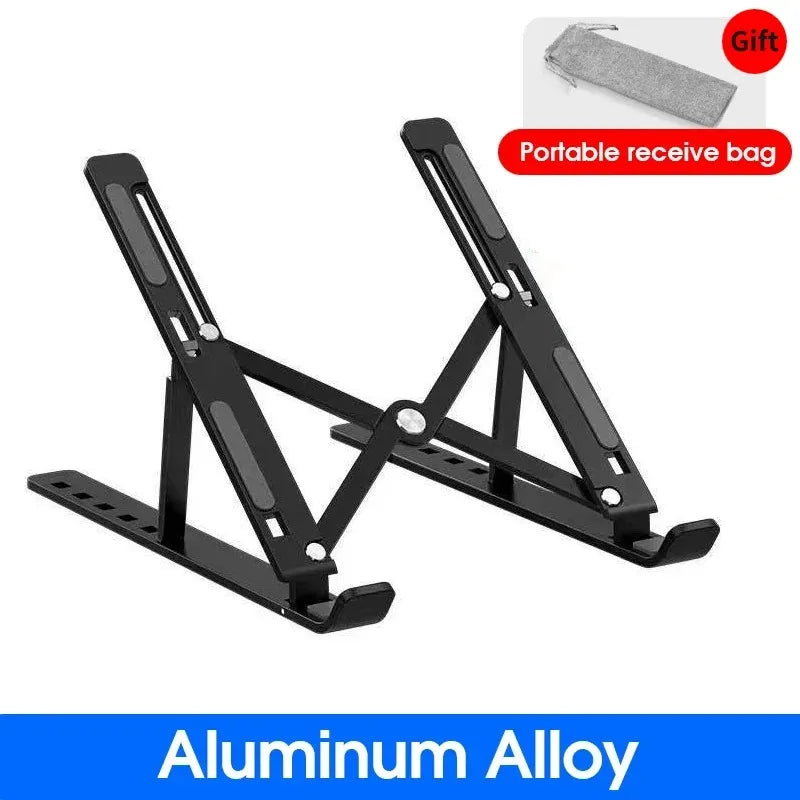 Foldable Adjustable Laptop Stand – Portable Aluminum Alloy & ABS Notebook Holder for MacBook, Laptop, PC