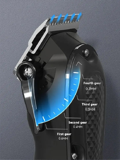 Cordless Electric Hair Clipper – Adjustable Barber Trimmer with Ceramic Blades & USB Fast Charging