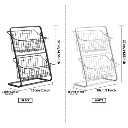 Fruit & Vegetable Wire Basket – Removable Kitchen Countertop Storage Rack for Spices & Snacks