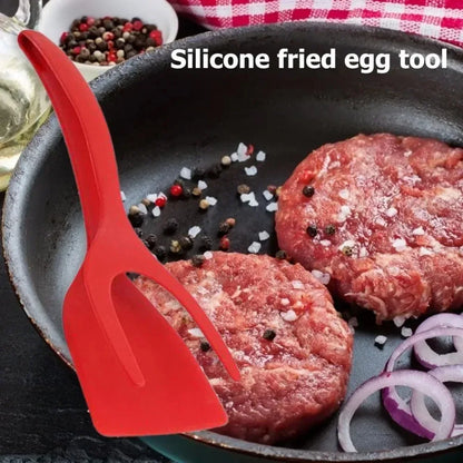 2-in-1 Steak Frying Spatula Tongs – Versatile Food Tongs for Eggs, Toast, Pancakes & More