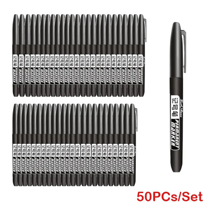 6 PCS Permanent Marker Pen Manga Drawing Markers Black Blue Red Waterproof Ink Sketch Pens Stationery Art School Supplies