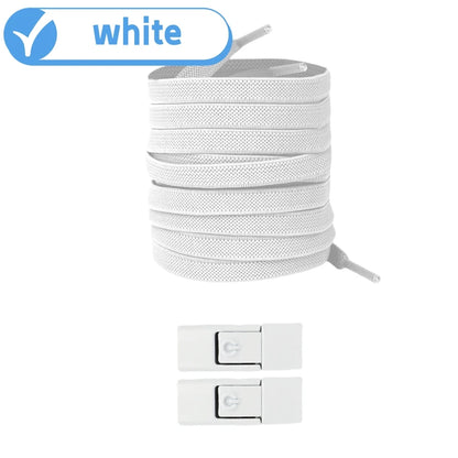 أربطة أحذية بدون عقدة - أربطة أحذية مسطحة مرنة 8 مم للأحذية الرياضية، للأطفال والكبار