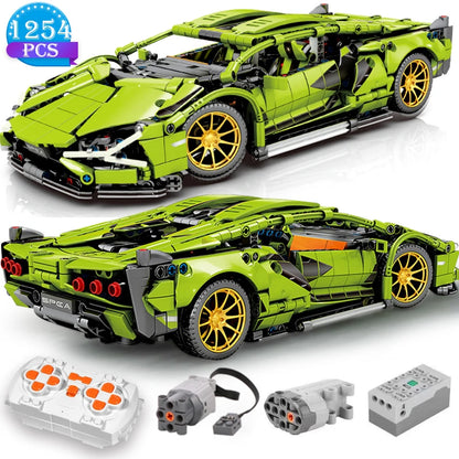 1:16 RC Building Blocks Racing Car – Static & Remote Control Versions Construction Toy for Boys