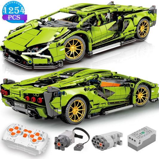 1:16 RC Building Blocks Racing Car – Static & Remote Control Versions Construction Toy for Boys