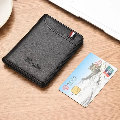 Men’s Vertical Multi-Card Wallet – Compact Driver’s License and Student Card Holder