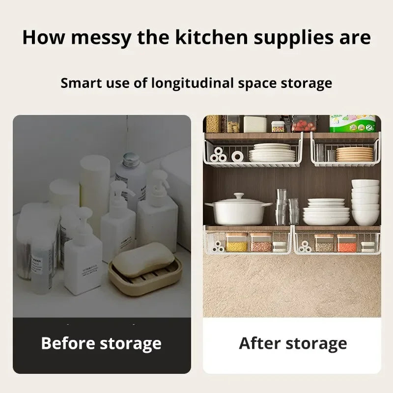 Large Capacity Hanging Net Basket – Iron Wall-Mounted Storage Rack for Kitchen & Wardrobe