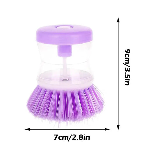 Automatic Soap Dispenser Dish Brush – Press-Top Kitchen Scrubber with Liquid Filling