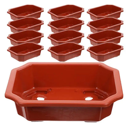 13Pcs Mini Bonsai Pots – Colorful Plastic Succulent Planters with Drainage for Desktop & Nursery Use