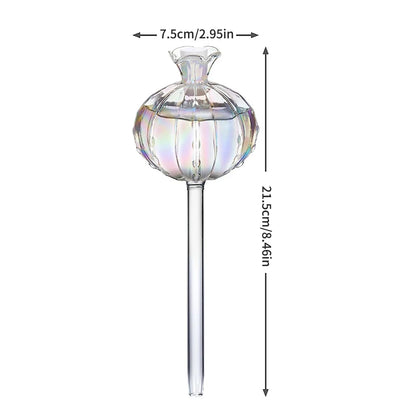 قطعتان من كرات الري الزجاجية على شكل رمان - أدوات ري ذاتية الزينة للنباتات الداخلية والخارجية