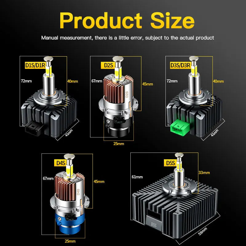 قطعتان من مصابيح زينون HID بديلة لمصابيح BMW X6 E71 E72 موديلات 2008-2014، مصابيح أمامية LED D1S H11 بتقنية Canbus، لون أبيض 6000 كلفن، إضاءة عالية/منخفضة، مصابيح ضباب 