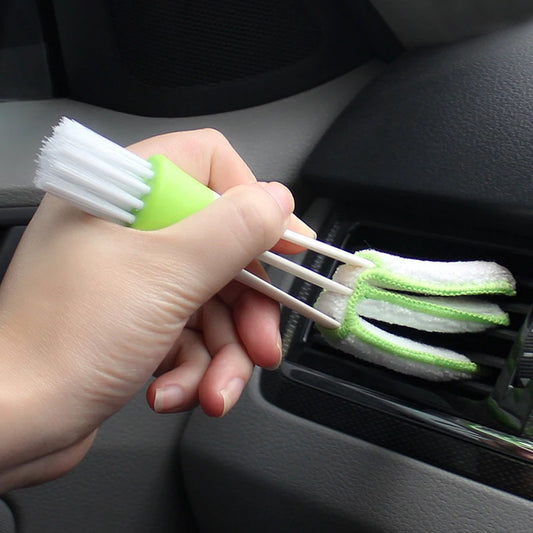 Car Air Vent Double Head Brushes – Multifunctional Auto Air Conditioner Cleaning Tool for Dusting and Interior Detailing