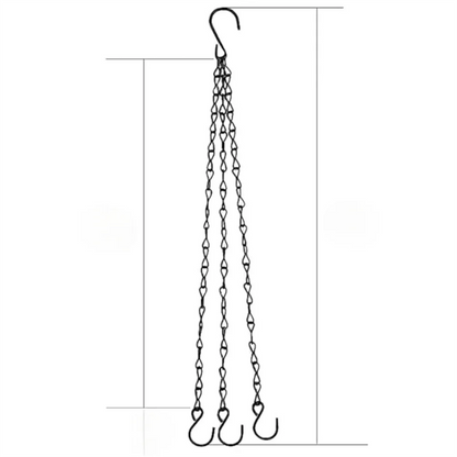 40cm Iron Hanging Chain with 3 Hooks – Heavy-Duty Planter Chain for Hanging Baskets & Garden Decor