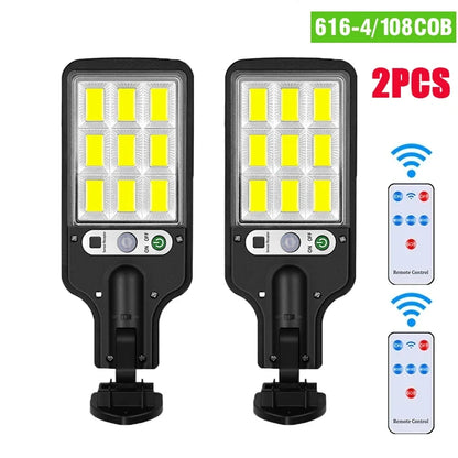 مصباح شمسي بقوة 15000 لومن مزود بمستشعر حركة - مصباح شمسي خارجي مقاوم للماء بمعيار IP65 للحدائق والشوارع والجدران 