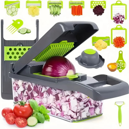 16IN1 Multifunctional Vegetable Chopper Handle Food Grater Dicer Vegetable Slicer Egg Liquid Separator Peeler Kitchen Gadgets