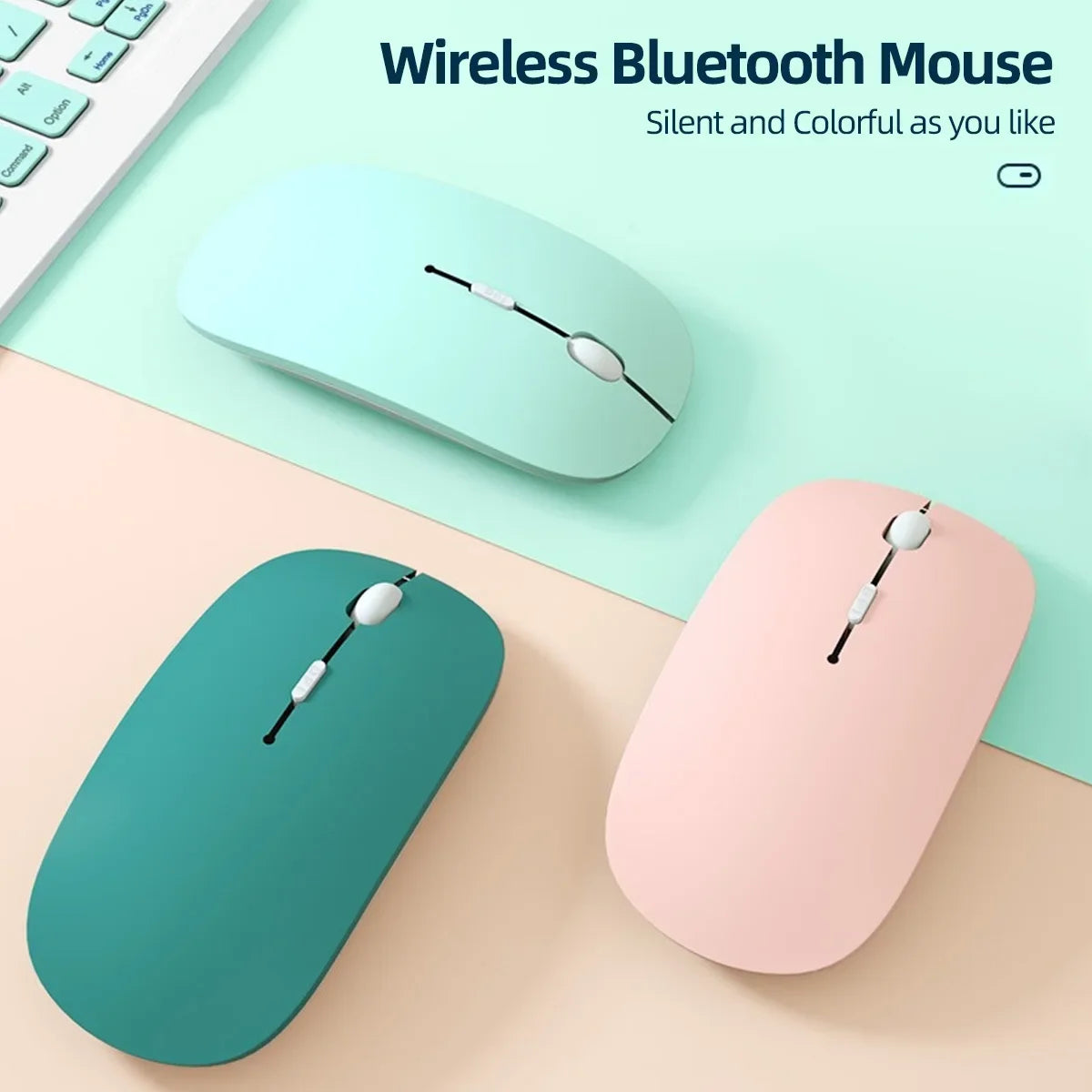 Wireless Bluetooth-Compatible Ergonomic Mouse – Portable Silent Computer Mouse for Laptop, iPad, Tablet & Gaming