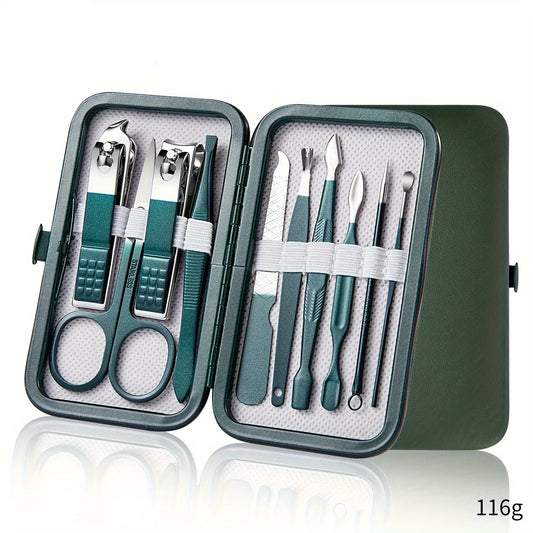 Professional 7/10/12/18 Piece Stainless Steel Nail Care Kit – Manicure & Pedicure Set with Travel Case
