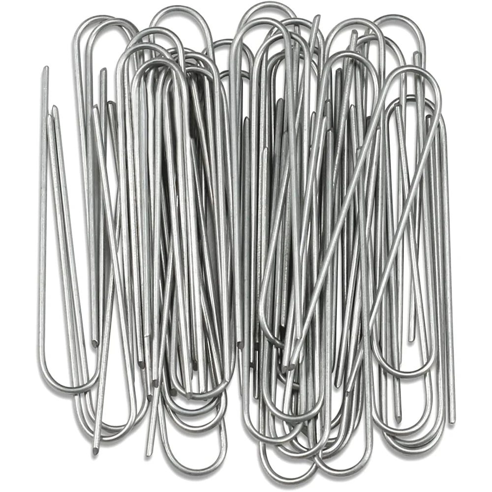 U‑Type Garden Staples – Heavy‑Duty Galvanized Landscape Stakes for Netting & Ground Covers