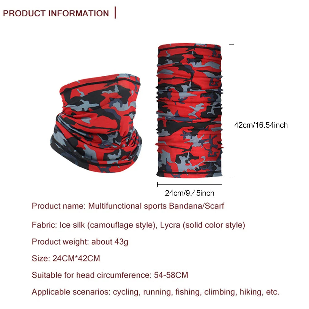 1PCS Multifunctional Cycling Face Mask – UV Protection Neck Gaiter for Outdoor Sports, Fishing, Hiking & More