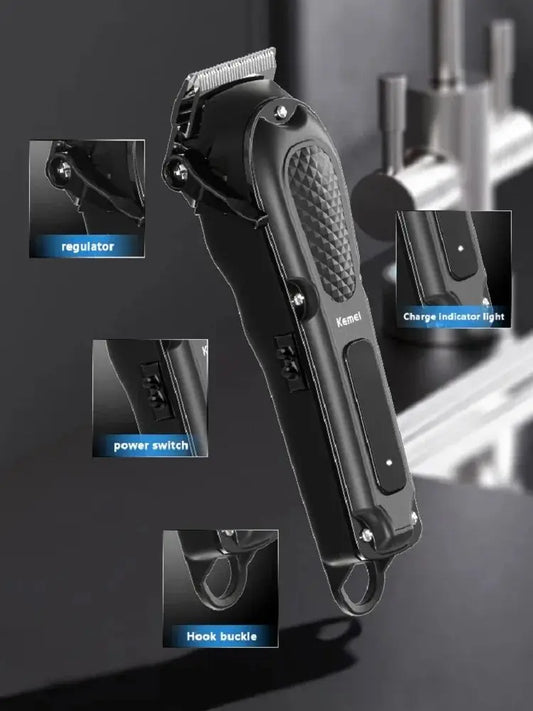 Cordless Electric Hair Clipper – Adjustable Barber Trimmer with Ceramic Blades & USB Fast Charging