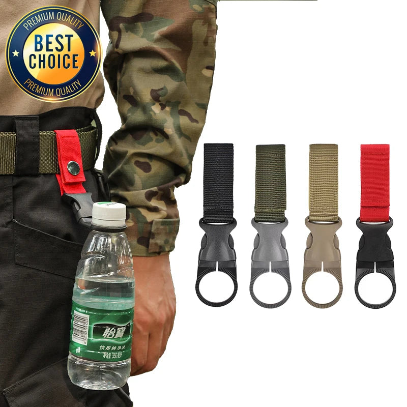 Webbing Buckle Hook Water Bottle Holder Clip – Outdoor Nylon EDC Carabiner for Belt & Backpack