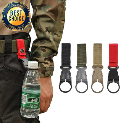 Webbing Buckle Hook Water Bottle Holder Clip – Outdoor Nylon EDC Carabiner for Belt & Backpack
