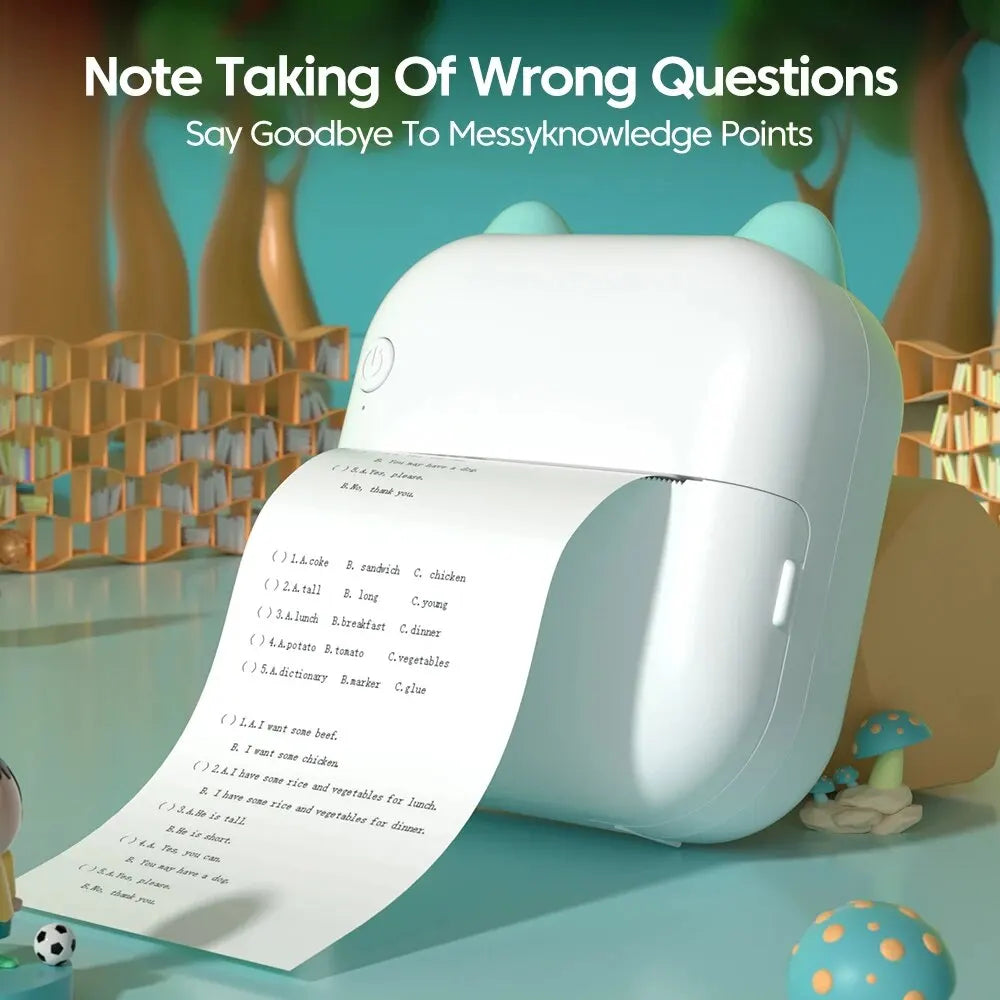 Portable Mini Thermal Photo Printer – Rechargeable Bluetooth Label Printer for Text, Photos & Symbols