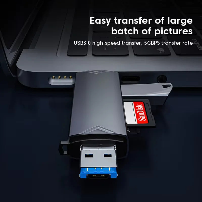 6 In 1 Multifunction Usb 3.0 Card Reader U Disk Type C/Micro Usb/Tf/Sd Flash Drive Memory Card Reading Adapter Phone Accessories