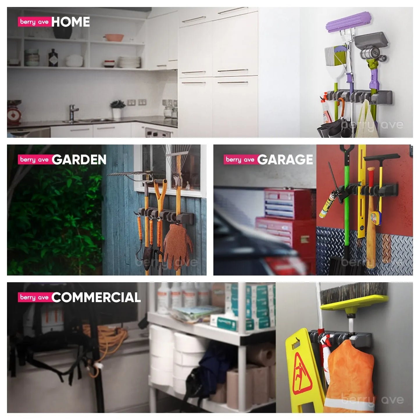 حامل ممسحة جداري – علاقة متعددة الوظائف للمكنسة وأدوات التنظيف بثلاثة أو أربعة أو خمسة أوضاع