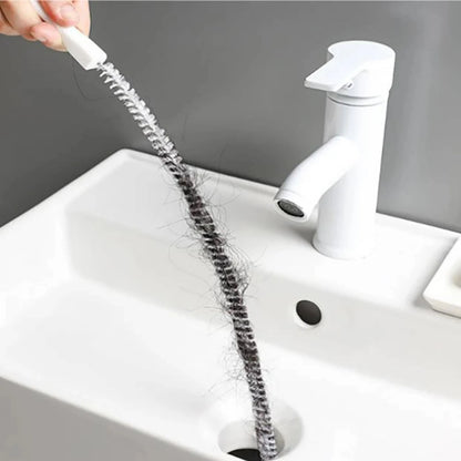 Flexible Pipe Dredging Brush for Bathroom & Kitchen Sink – Hair & Debris Cleaner