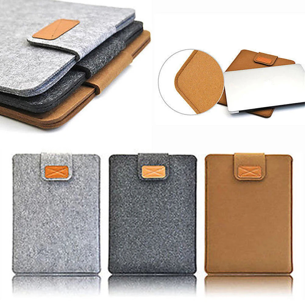 Felt Sleeve Slim Tablet Case Cover Bag – Solid Color Protective Storage for MacBook Air, Pro & Tablets 11, 13, 15 Inch