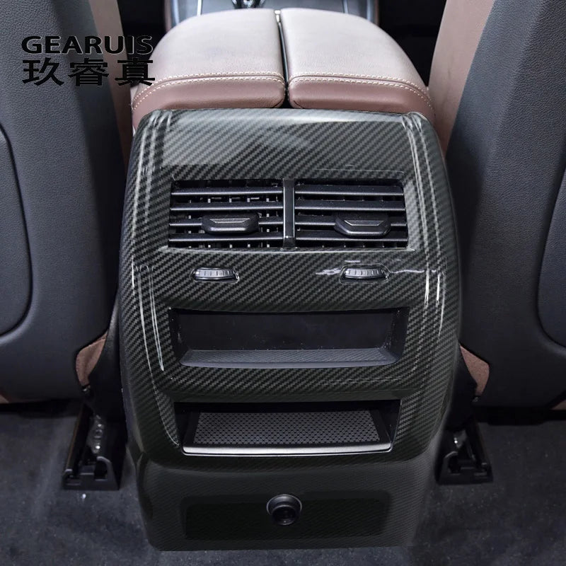 ملصق غطاء فتحة تهوية مكيف الهواء الخلفي من ألياف الكربون لسيارة BMW X5 G05 و X6 G06 موديلات 2019-2022، ملحقات داخلية