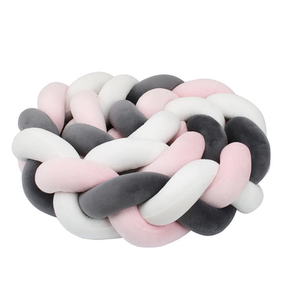 واقي سرير مضفر للأطفال من عمر شهر إلى 4 أشهر - وسادة ناعمة لحماية سرير الطفل وديكور غرفة الأطفال