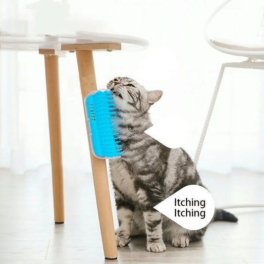 Wall Corner Cat Scratcher Brush – Self Grooming Pet Comb & Massager