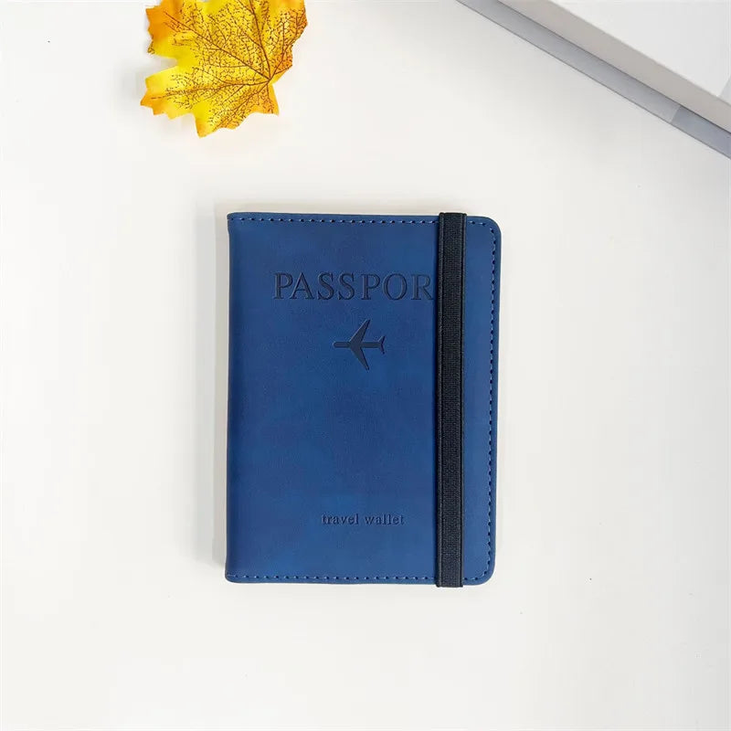 RFID Vintage Business Passport Holder – Multi-Function PU Leather Wallet for Travel