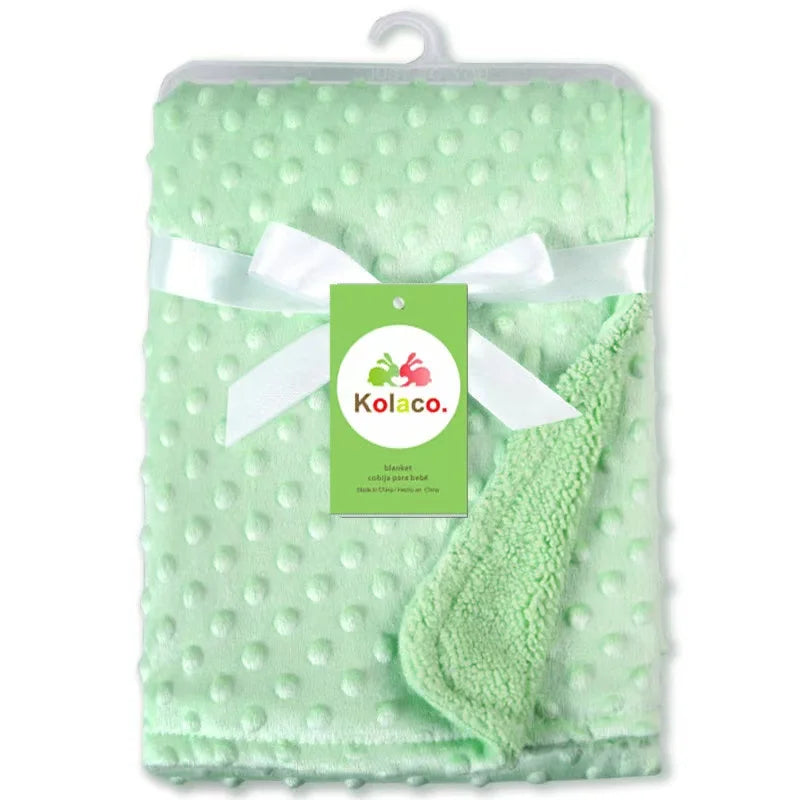 Baby Thermal Soft Fleece Blanket – Newborn Winter Swaddle Wrap Cotton Quilt