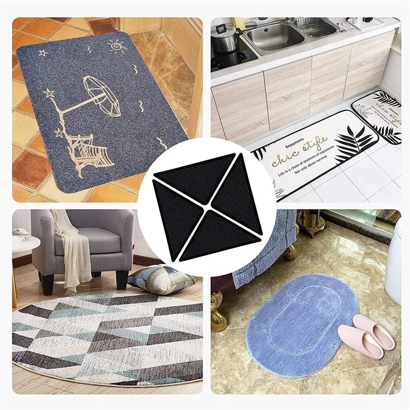 وسادات تثبيت السجاد المانعة للانزلاق والقابلة لإعادة الاستخدام - ملصقات سجاد مضادة للالتفاف، قابلة للغسل ومقاومة للغسل