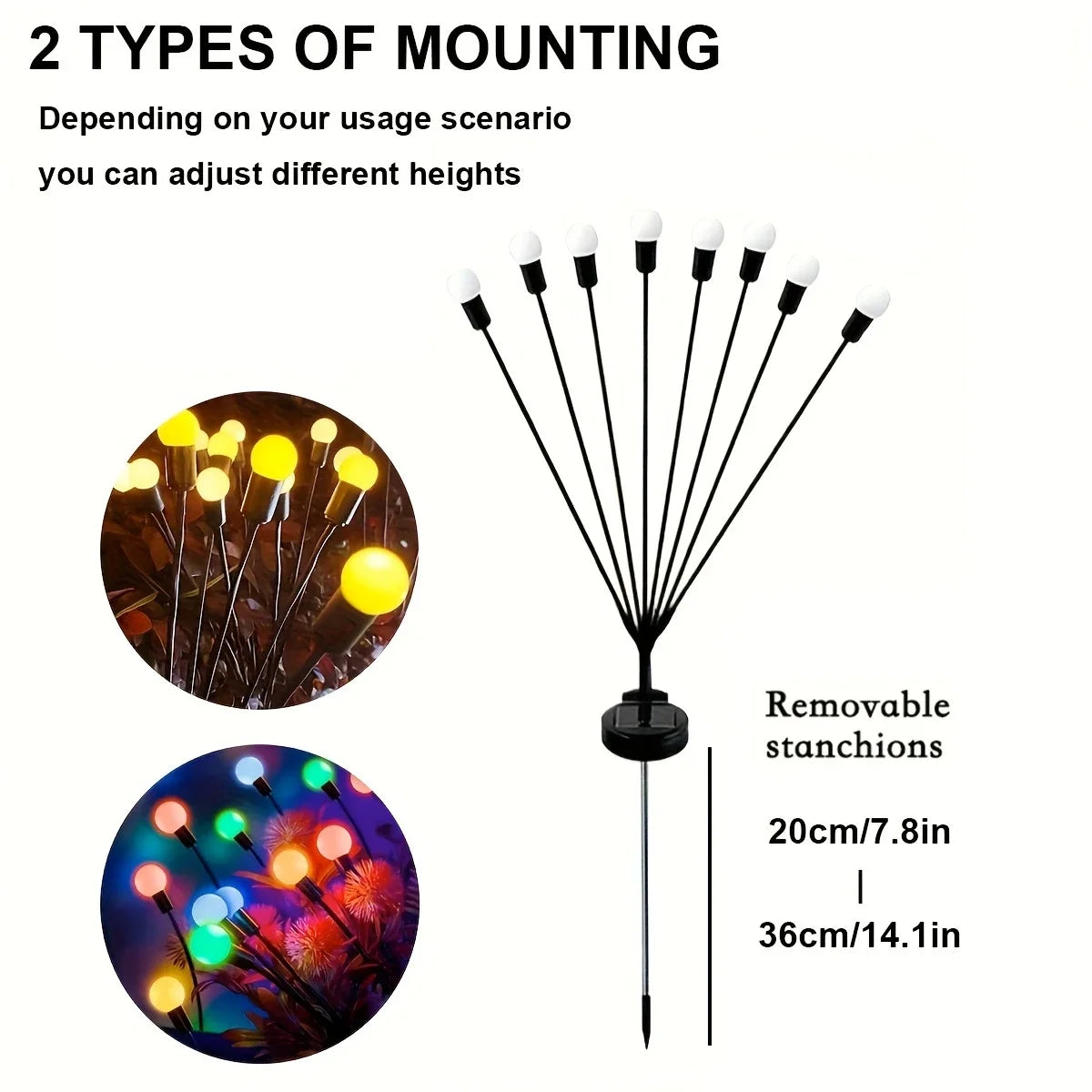 مصباح يراعة يعمل بالطاقة الشمسية (قطعة واحدة): أضف لمسة سحرية إلى حفلتك أو مناسبتك الخاصة في عيد الميلاد، أو الهالوين، أو عيد الشكر، أو عيد الفصح. هدية مثالية للهالوين. 