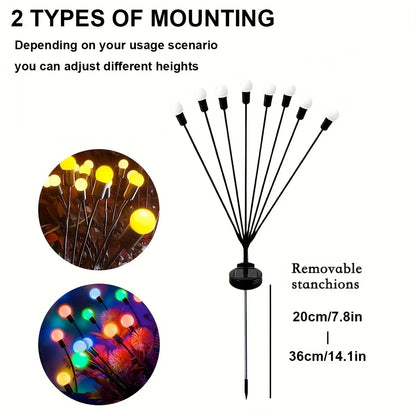 مصباح يراعة يعمل بالطاقة الشمسية (قطعة واحدة): أضف لمسة سحرية إلى حفلتك أو مناسبتك الخاصة في عيد الميلاد، أو الهالوين، أو عيد الشكر، أو عيد الفصح. هدية مثالية للهالوين. 