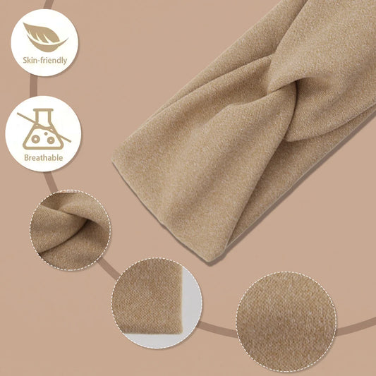 5Pcs Baby Girls Solid Twist Headbands – Handmade Cashmere Elastic Hairbands for Autumn Winter