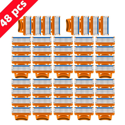 ماكينة حلاقة يدوية للرجال - ماكينة حلاقة لحية قابلة لإعادة التعبئة بشفرات قابلة للاستبدال للعناية بالوجه واللحية